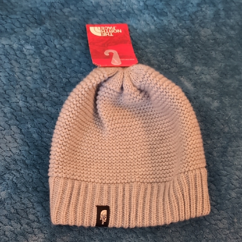 The North Face Light Gray Knit Beanie